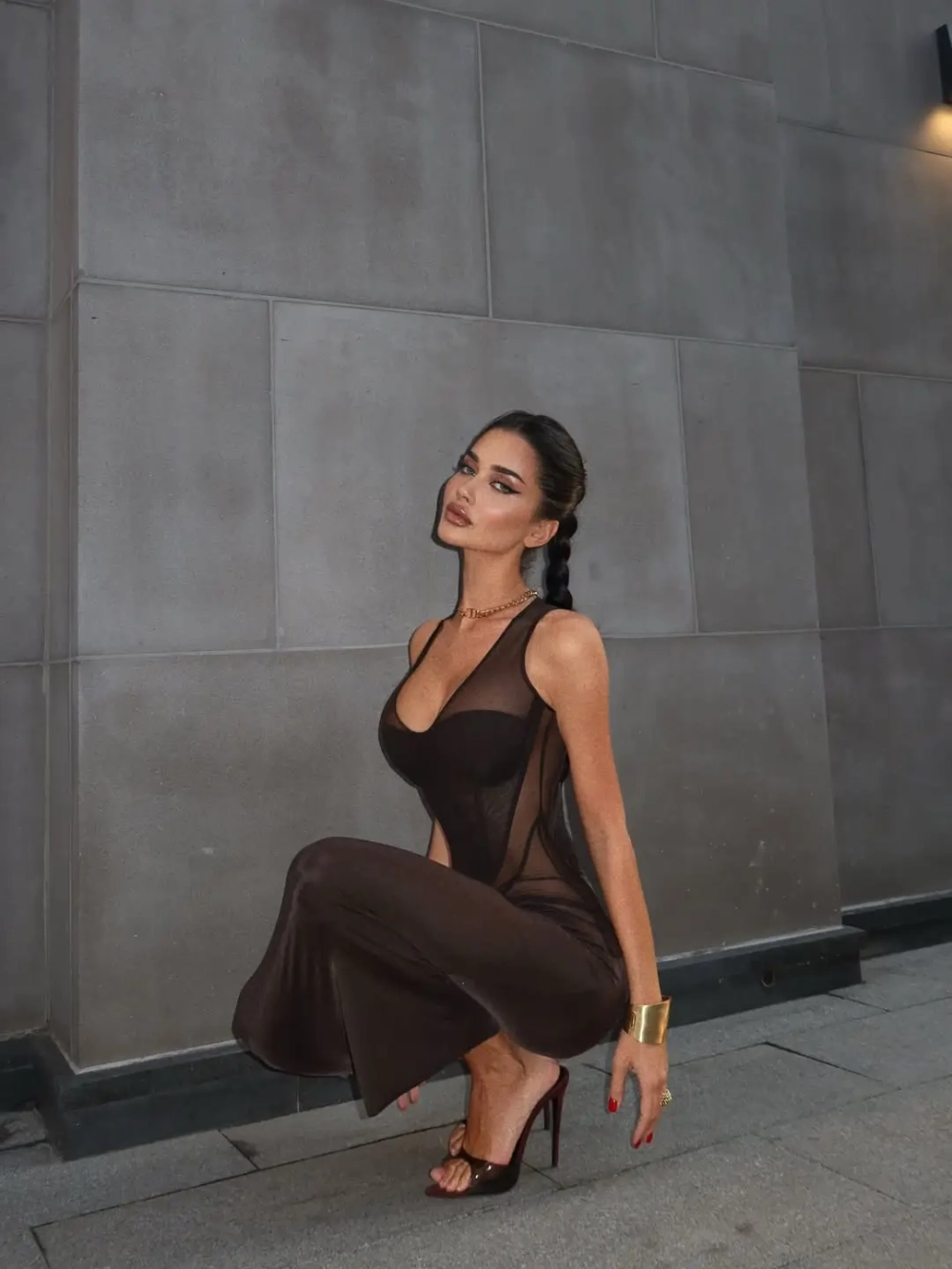 Платье-корсет Greta, Коричневый