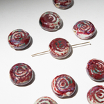 Бусина "Спираль", 18,5*8мм, бордово-синяя, глазурированный фарфор