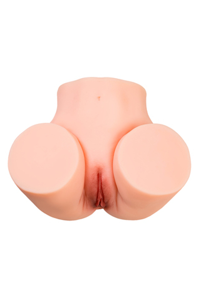 Мастурбатор реалистичный в форме попки, с 2 любовными входами, ТPE, телесный, 5,2 кг (в белой коробк