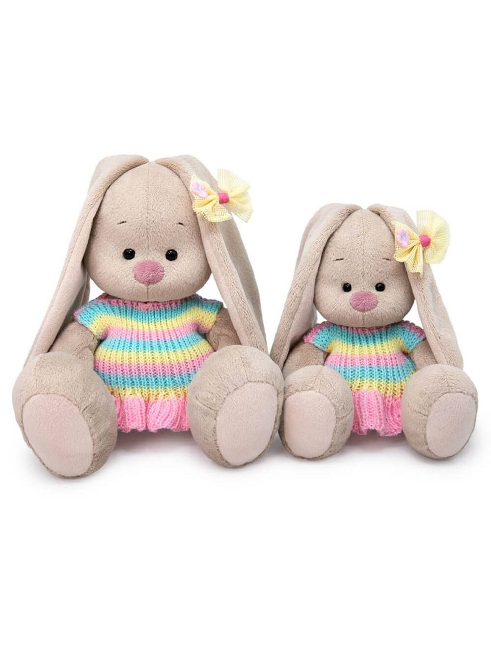 Мягкая игрушка Зайка Ми в вязаном платье 18см