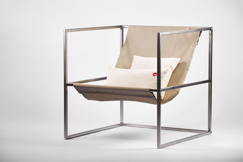 Уличное кресло TESS Outdoor Chair stainless / olive beige textile (Up!Flame)