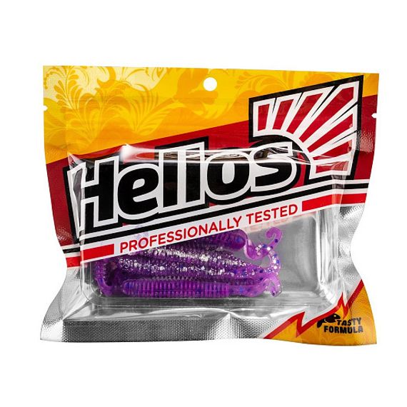 Твистер Helios Credo Long Body 2,95&quot;/7,5 см Silver Sparkles &amp; Fio 12шт. (HS-9-036)