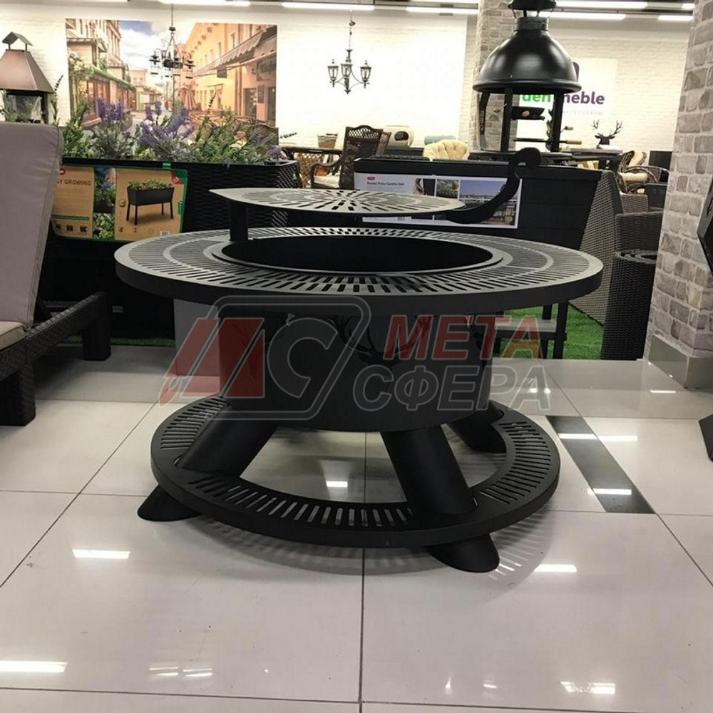 Костровая чаша с барбекю Раунд