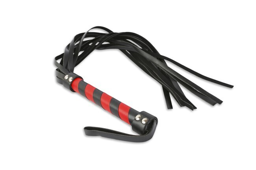 Плеть с контрастной рукояткой (Цвет: черный с красным)