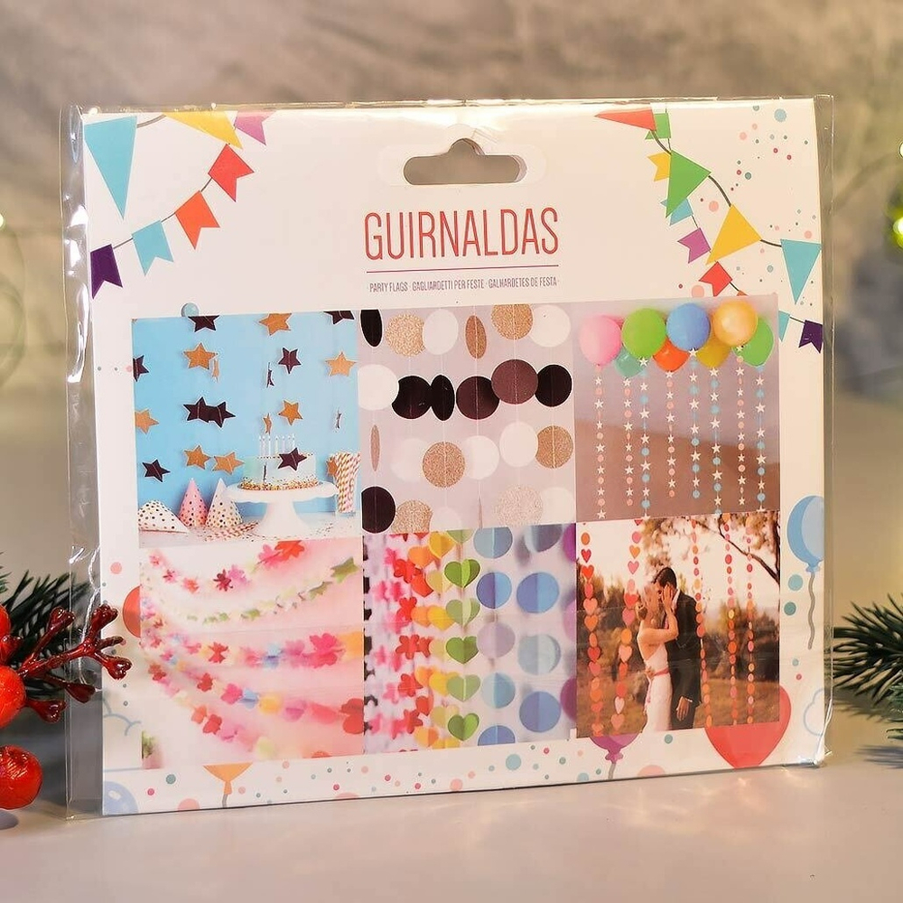 Растяжка "Вечеринка" 2,5м 5см 24шт, глянец красный