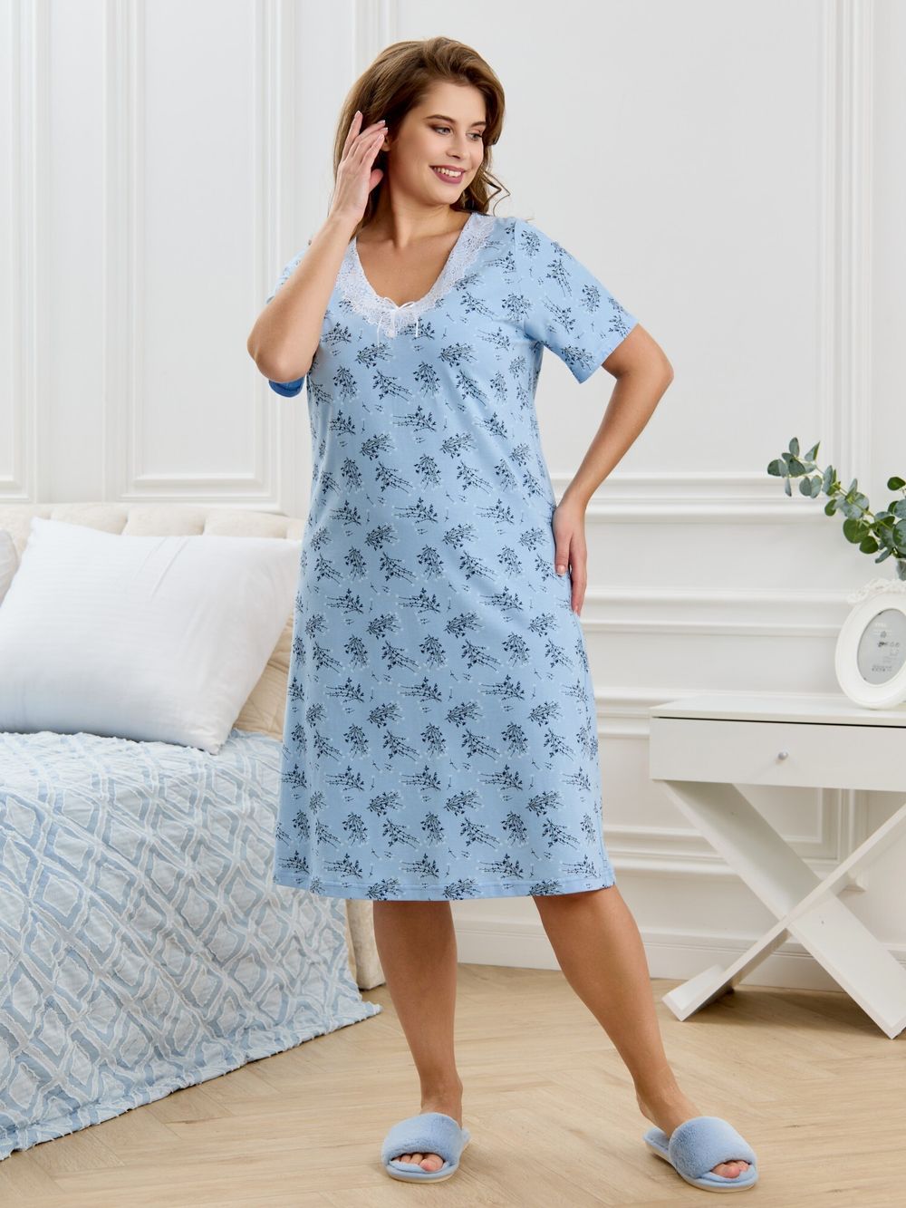 Ночная сорочка Канна-1 Виотекс ГОЛУБОЙ