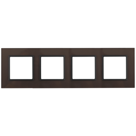 14-5104-13 ЭРА Рамка на 4 поста, стекло, Эра Elegance, бронза+антр