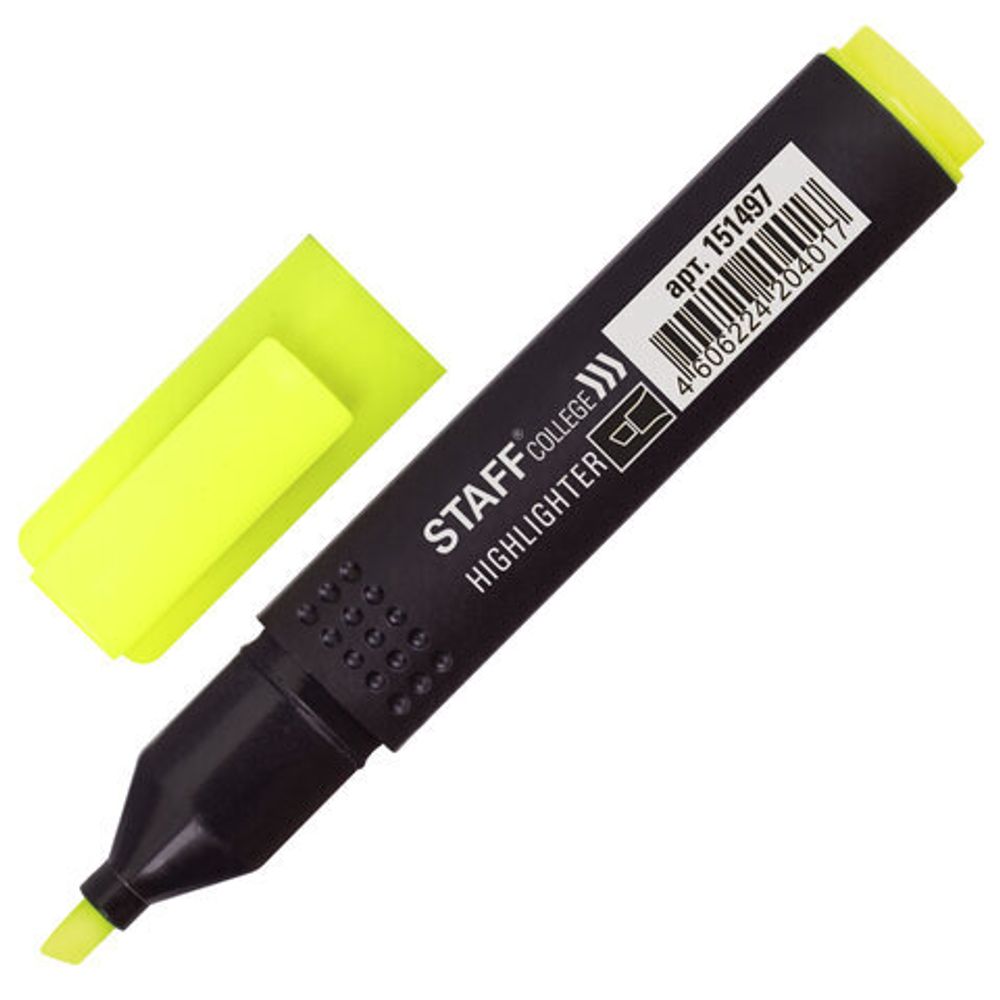 Текстовыделитель STAFF College "STICK HL-497", ЖЕЛТЫЙ, 1-4 мм, 151497
