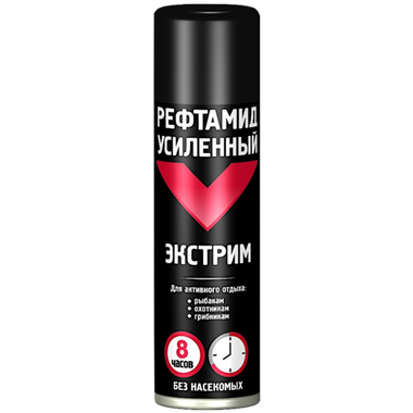 Аэрозоль-репеллент от комаров 150мл Рефтамид усиленный Экстрим Черный 6-208