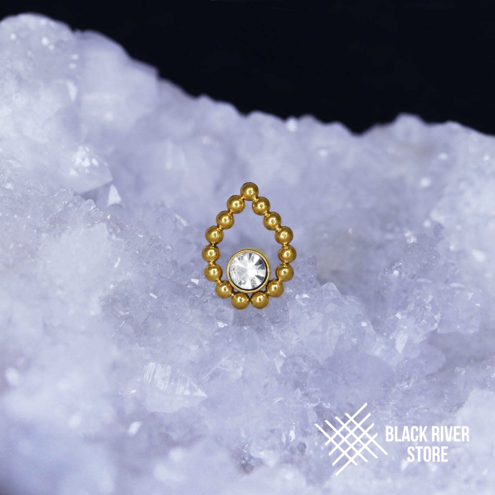 Drop Bead Crystal PVD Yellow