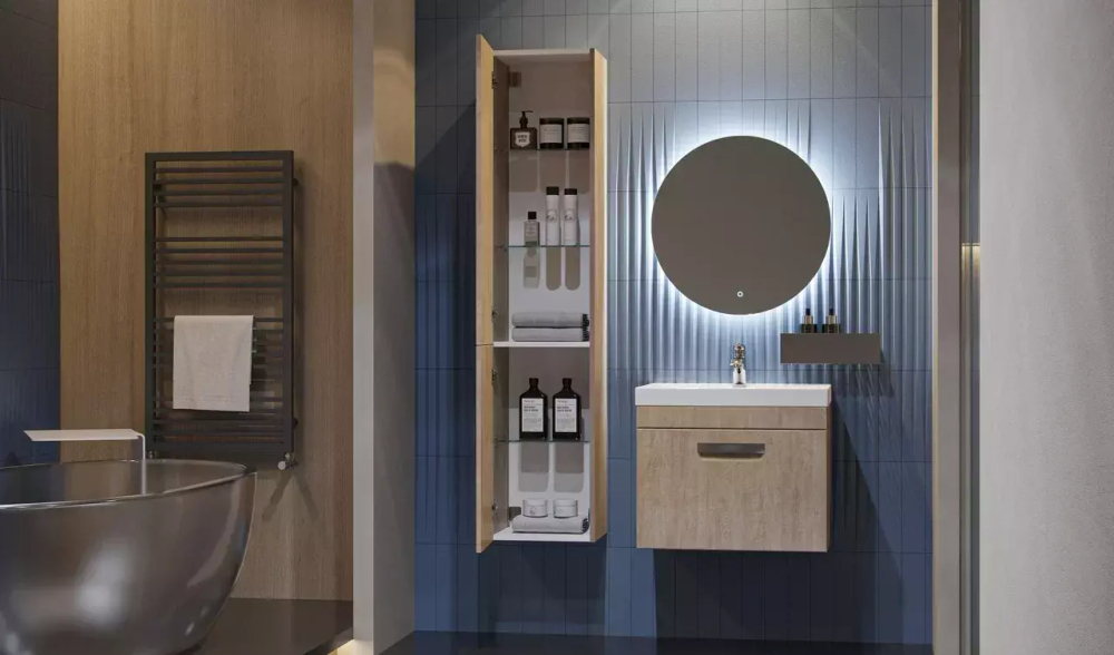 Тумба подвесная VELVEX Estea 60.1Y дуб санремо с раковиной Cersanit MODUO 60