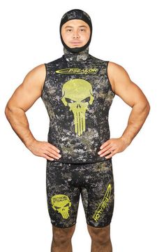 Майка Epsealon Skull Tactical Camo с шлемом без рукавов  2.5 мм