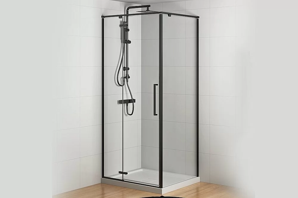 Душевой уголок Royal Bath BERN-V 100х80 RB8100-T-BL стекло прозрачное/профиль черный