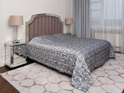 Покрывало Хьюстон (Houston) синее со стежкой 260x260 Garda Decor