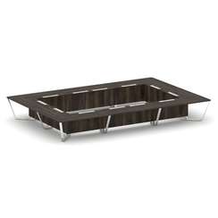 Steel Meet Стол переговорный прямоугольный MDK-PR.B.SP-26K2 Дуб Мали/Нержавеющая Сталь/Хром 6000*400