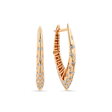 Серьги из золота 585 пробы с 102 Фианит