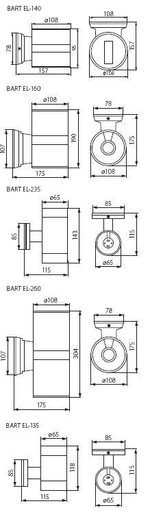 Cветильник фасадный двухсторонний KANLUX BART EL-235 2xGU10