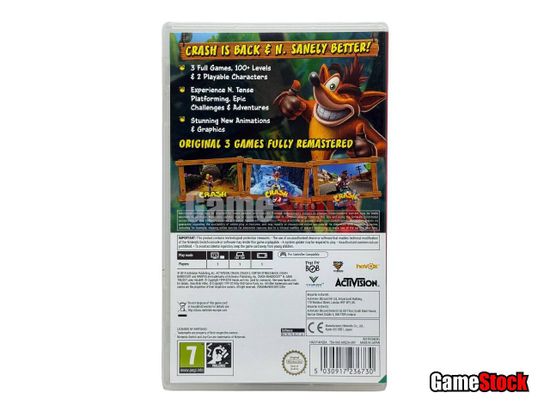 Crash Bandicoot N. Sane Trilogy (Nintendo Switch, Английская версия, Б/У)