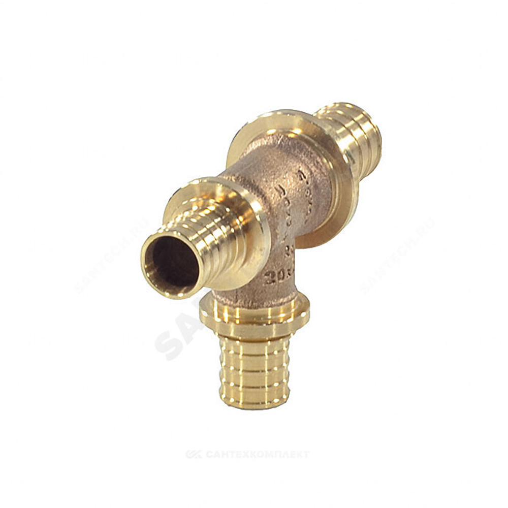 Тройник для PE-X труб аксиальный бронза Дн 32х25х25 переходной RAUTITAN PLATINUM RX Rehau 13777461001