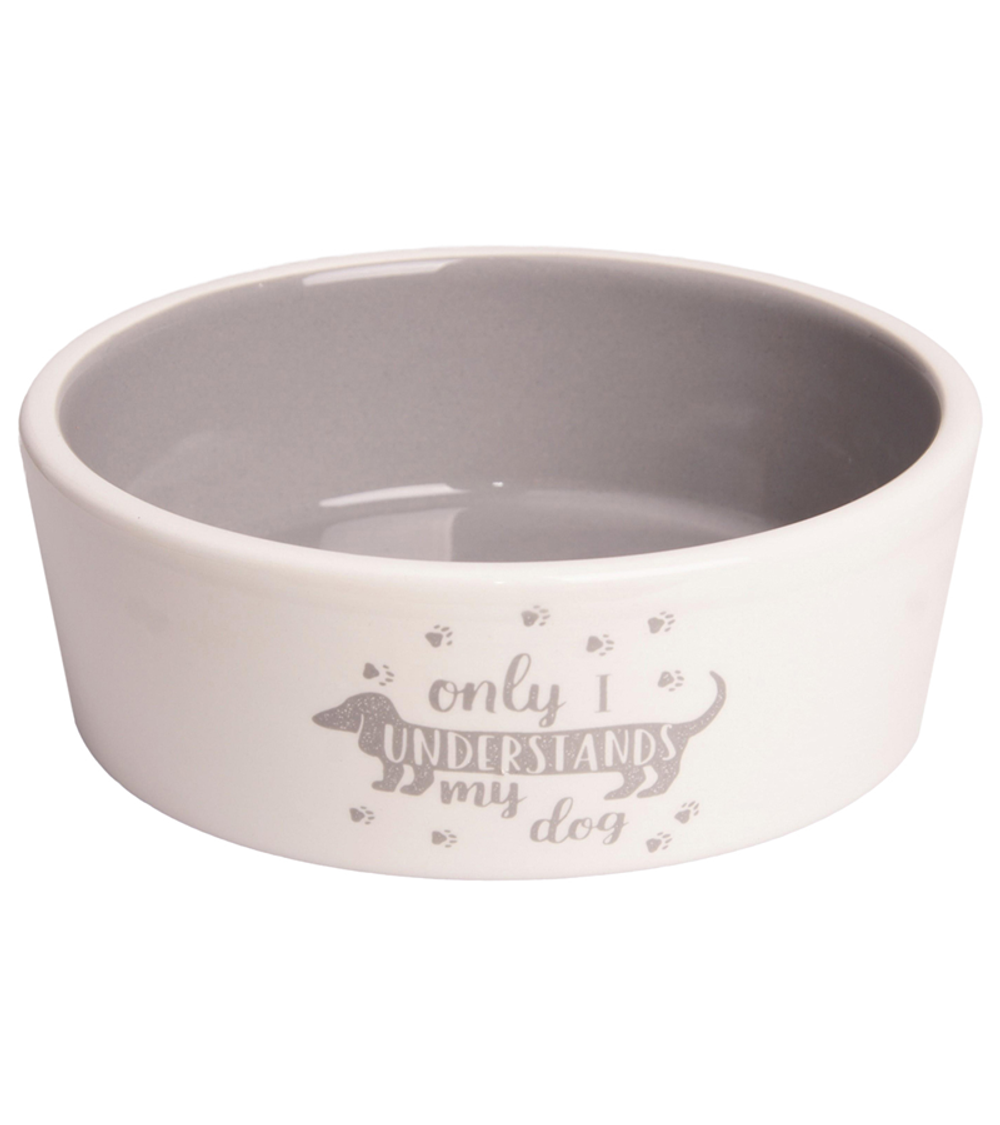 Mr.Kranch Миска керамическая для собак Лапки 300мл. серая