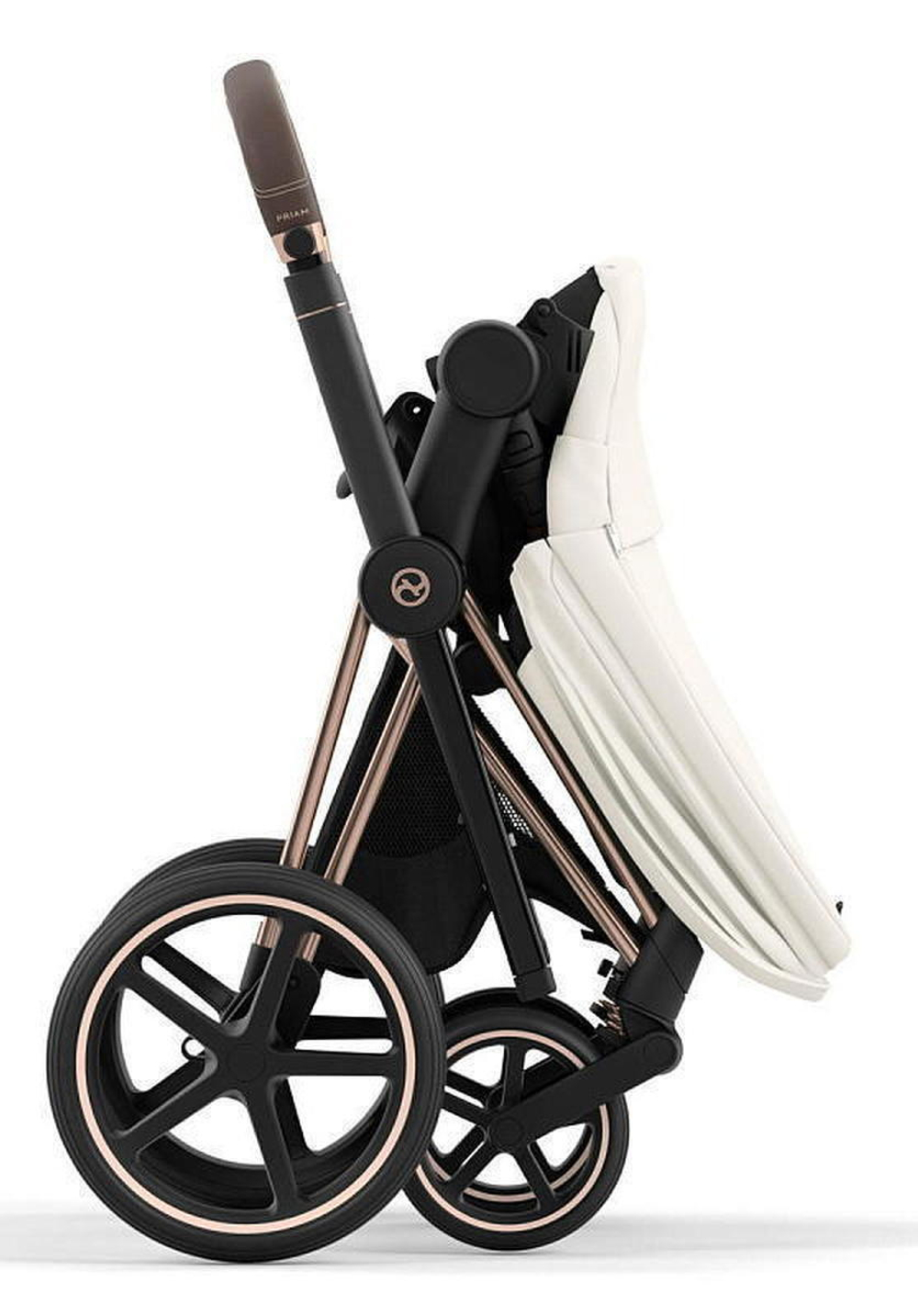 Коляска Cybex Priam IV Rosegold complete и автокресло Cloud G i-Size Magic Black 3 в 1 Off White