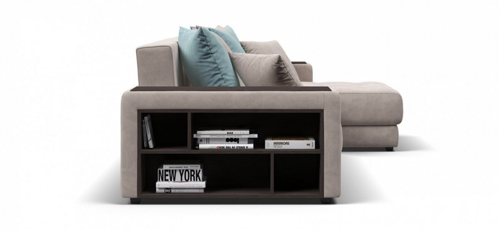 Угловой диван Дубай Велюр Монолит латте, Велюр Монолит аква