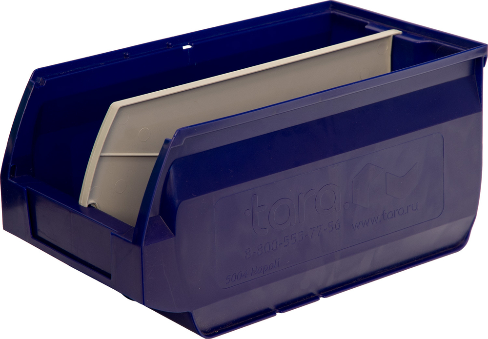 Ящик сплошной 400×230×200 мм, объем 18.4 л., арт.: 5004, синий, код: 10039