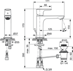 Смеситель для раковины Ideal Standard CONNECT AIR Grande A7012GN