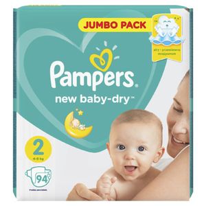 Подгузники детские одноразовые Pampers new baby-dry 2  4-8 кг 94 шт/упак