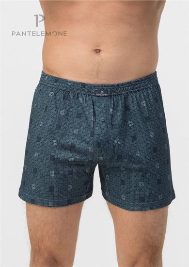 Трусы мужские семейные для больших мужчин Pantelemone PMBB-433, клетка зеленая