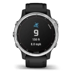 Спортивные наручные часы Garmin Fenix 6S Solar серебристый с черным ремешком 010-02409-00