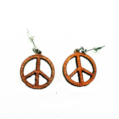 Серьги-гвоздики Пацифик . Диаметр 2 см. Материал Береза. Цвет Красное дерево. Цена за пару