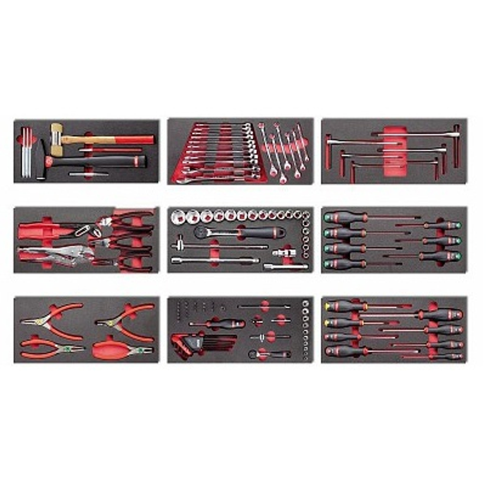 495 MMI Набор промышленного инструмента в вспененных ложементах 123 пр. - 3 ящика, USAG (Италия)