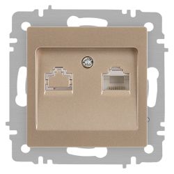 Розетка Intro Accent 6-303-04 информационная RJ45 IP20 СУ шампань