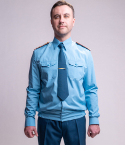 Рубашка МЧС мужская голубая, длинный рукав