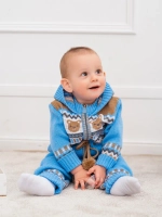 Вязаный комбинезон для новорожденных и малышей на молнии