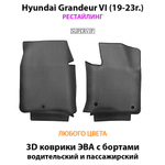 Передние автомобильные коврики ЭВА с бортами для Hyundai Grandeur VI (19-23г.) рестайлинг
