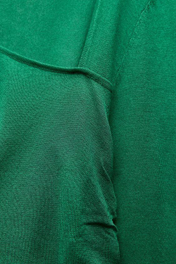 ZARA ТРИКОТАЖНЫЙ ТОП СО СБОРКАМИ ПО БОКАМ, ЗЕЛЕНЫЙ