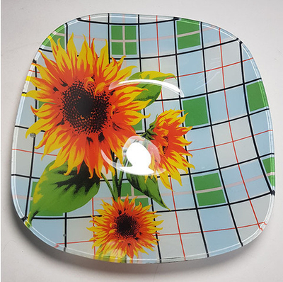 Тарелка квадрат бол. Подсолнух  0185