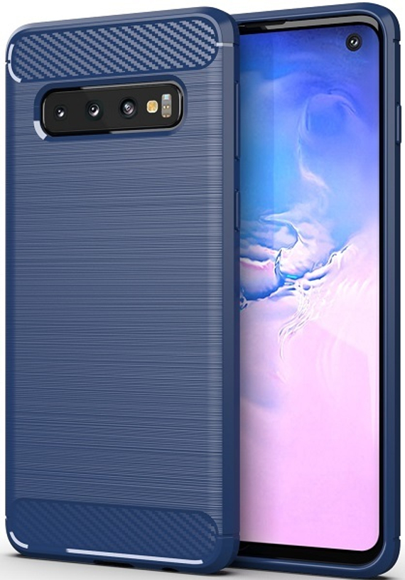 Чехол для Samsung Galaxy S 10 цвет Blue (синий), серия Carbon от Caseport