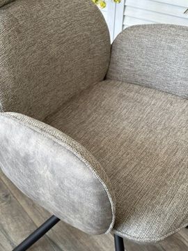 Стул VARDY 360 град.поворот. Brego-07 Серый, ткань/ 7525-180 Серый, велюр/Черный