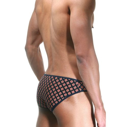 Мужские трусы слипы темно-синие с принтом DARKZONE DZN6517