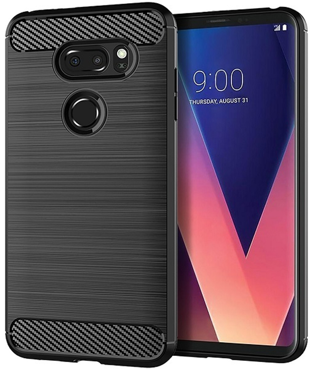 Чехол для LG V30, V30+ цвет Black (черный), серия Carbon от Caseport