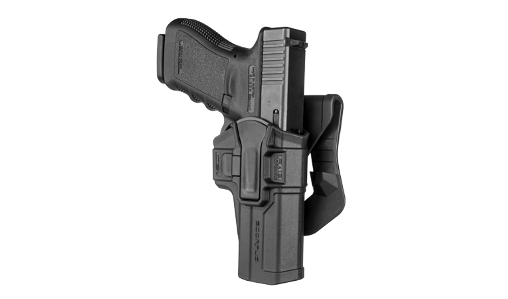 Кобура поворотная с кнопкой для Glock 9 мм (левша), черный, Fab Defense