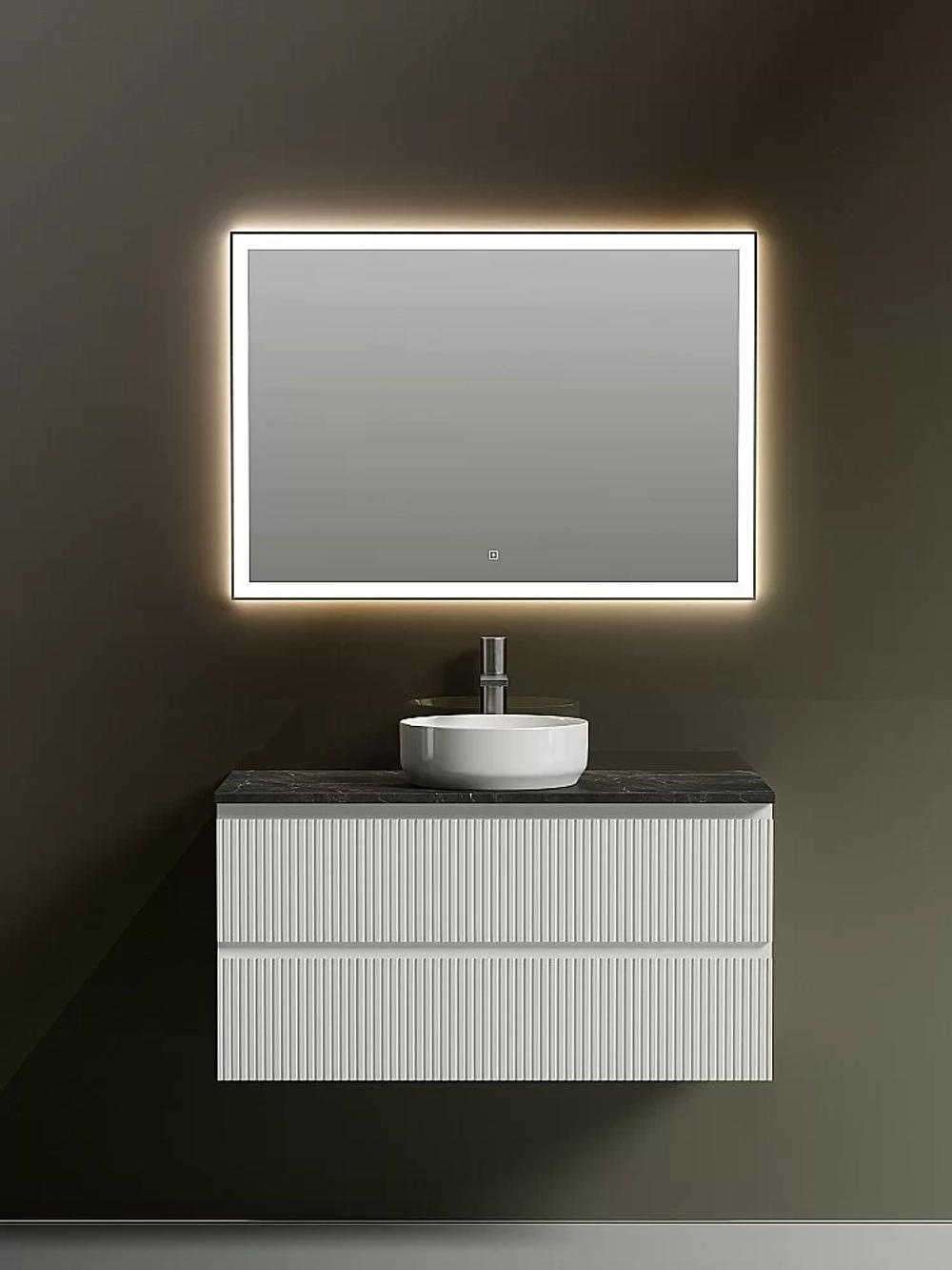Тумба с раковиной Sancos SNOB T 100 со столешницей, белая матовый