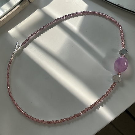 Чокер. Лавандовый клевер. Аметист