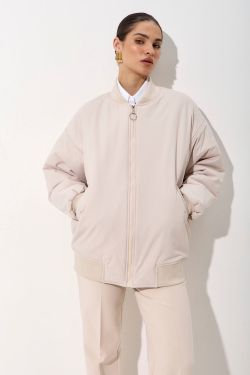 Куртка бомбер пудрово-бежевого цвета
