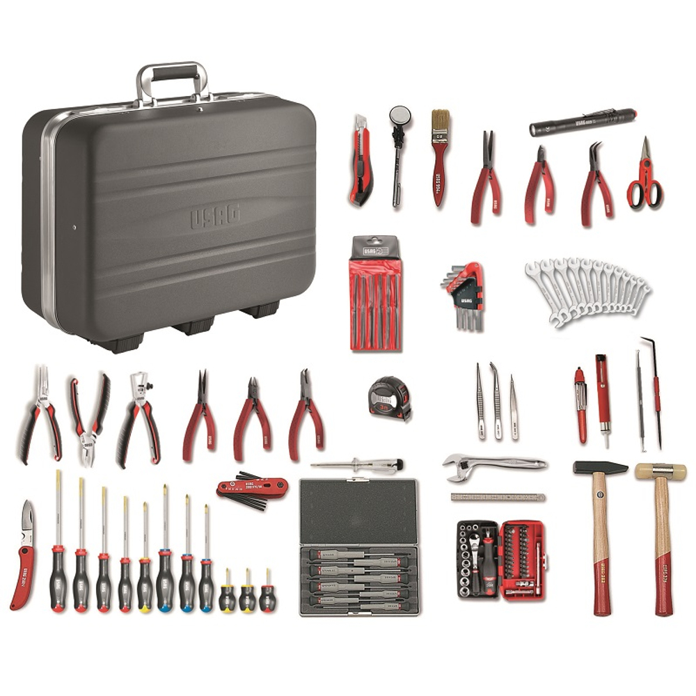 001 PF Чемодан c набором инструмента 496 F2 (126 пр.), для обслуживания электроники, USAG (Италия)