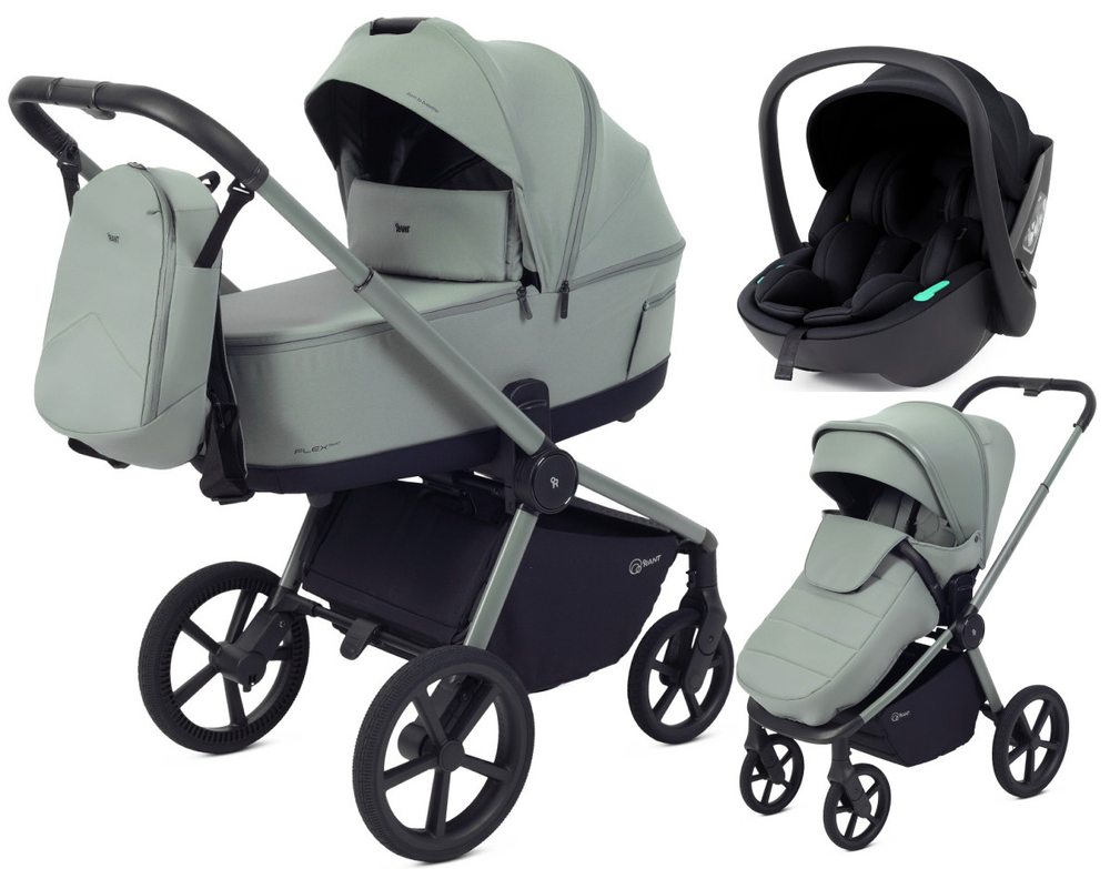 Детская коляска Rant Flex Therm Soft 3 в 1 с автокреслом Miro Black Forest Green