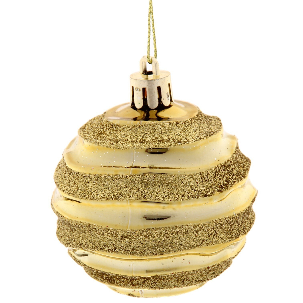 Новогодние шары 6 см (набор 3 шт) «Сказочное сияние», золото